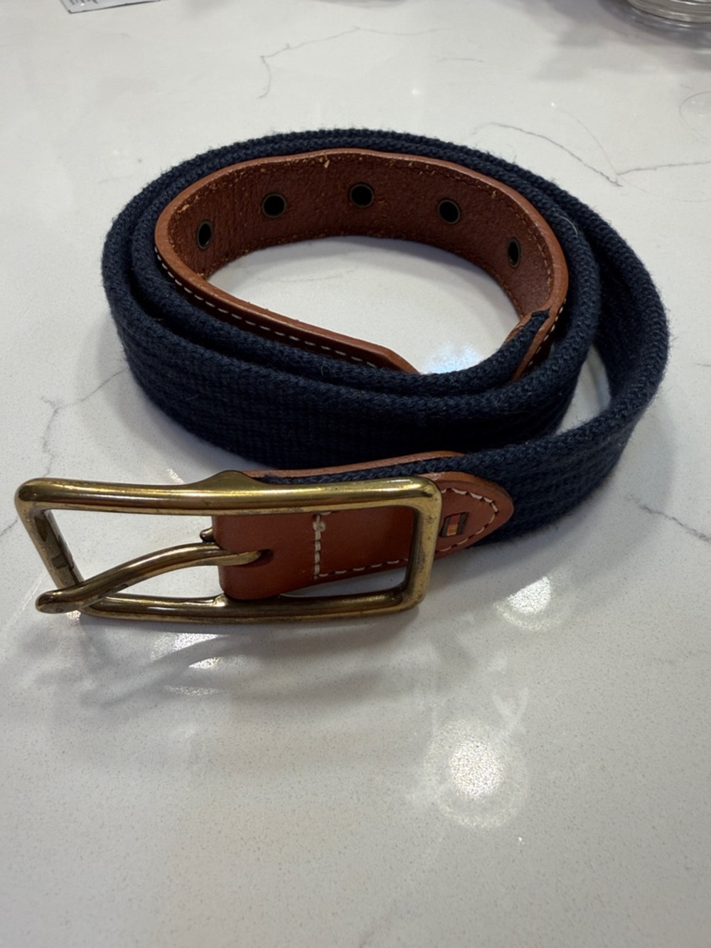 Tommy Hilfiger 1” Wide Navy Belt 31”-35”